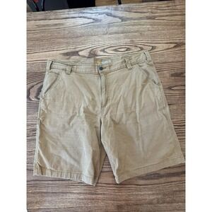 Carhartt Men's 40 Rugged Flex Relaxed Fit Tan Canvas‎ Work Shorts